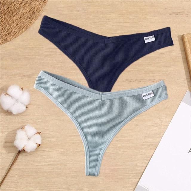 Two-pack cotton mix G-string thong underwear with V-waist design from The Clothing Company Sydney, showing close-up of fabric and fit.