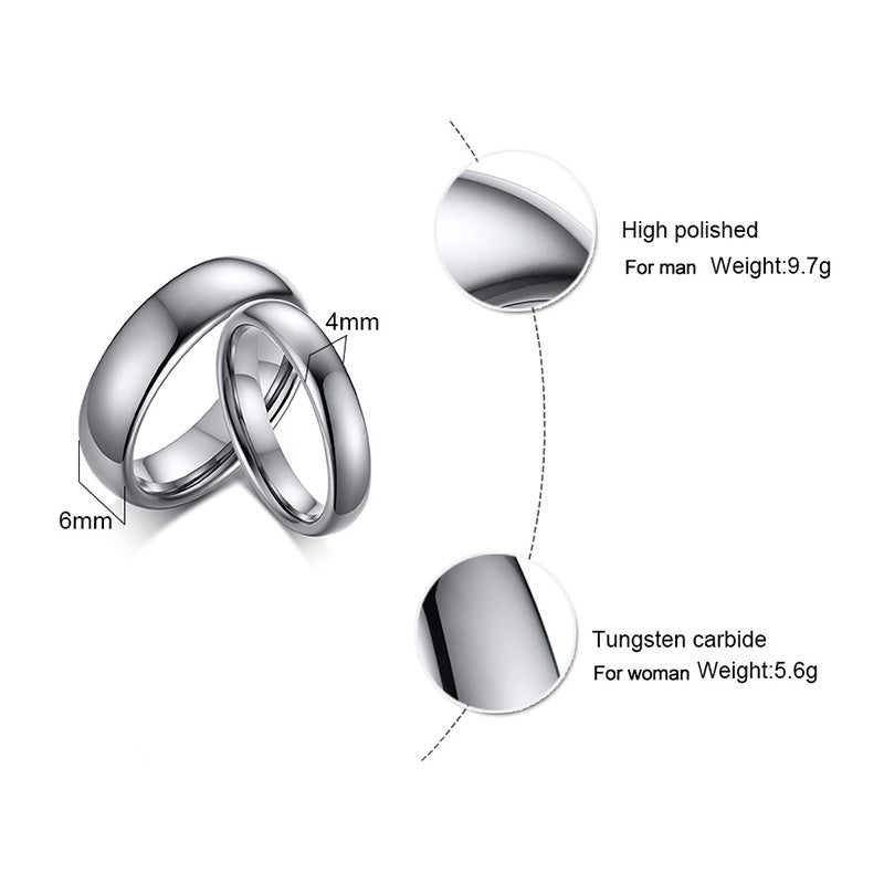 Anti-scratch tungsten wedding rings for women and men, simple and classic jewelry, shown as a sleek bracelet design.