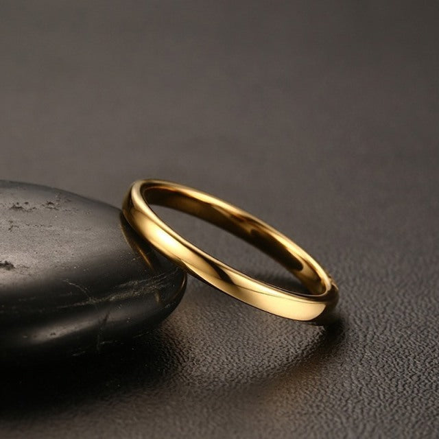 Anti-scratch tungsten wedding band bracelet for women and men, simple and classic wedding jewelry by The Clothing Company Sydney.