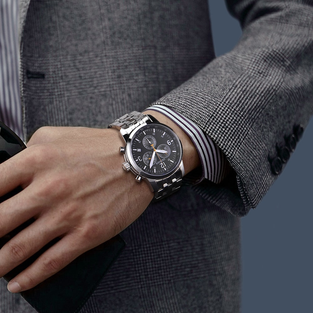 CADISEN men's sports quartz watch with Swiss ISA Cal.8171 movement, sapphire crystal, waterproof chronograph from The Clothing Company Sydney