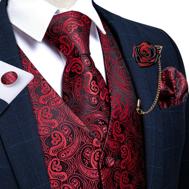 Mens Suit Vest Waistcoat Formal Wedding Groom Sleeveless Vest Hanky Necktie Set The Clothing Company Sydney