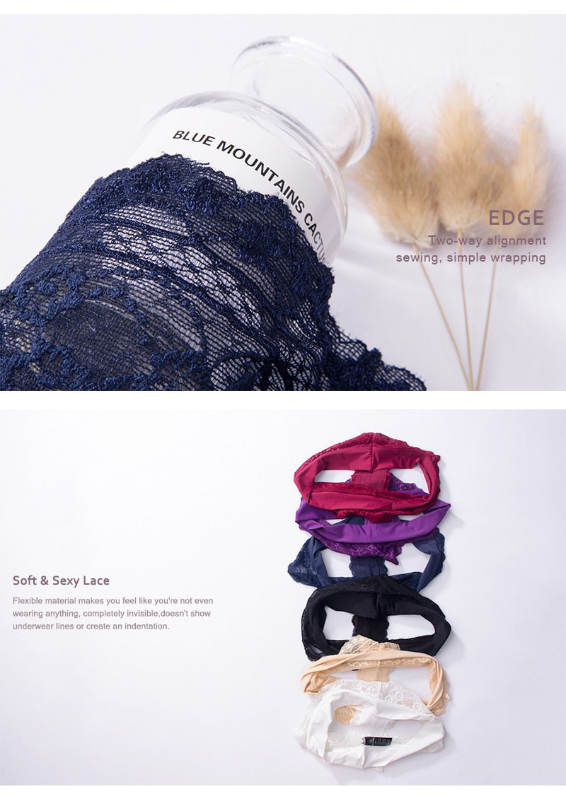 Ultra soft lace thong underwear by The Clothing Company Sydney featuring seamless cotton mix bikini briefs and delicate lace details.