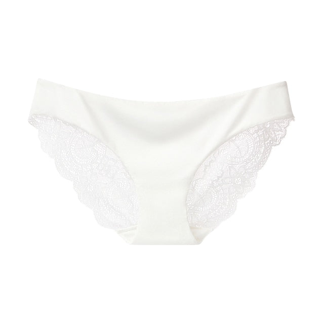 Lace plus size underwear with transparent low-rise cotton briefs, from The Clothing Company Sydney, shown on a model.