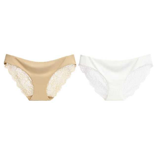 Lace plus size underwear panties by The Clothing Company Sydney, transparent low-rise cotton briefs with delicate lace details.
