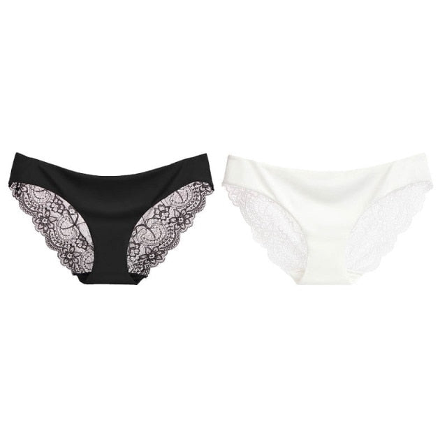 Lace plus size underwear from The Clothing Company Sydney featuring transparent, low-rise cotton briefs with intimate design.