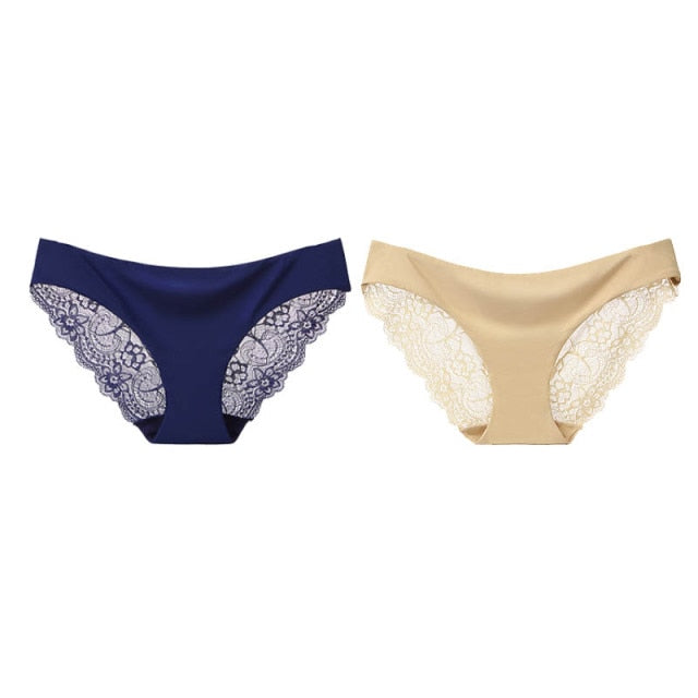 Plus size lace underwear by The Clothing Company Sydney featuring transparent low-rise cotton briefs with delicate detailing.