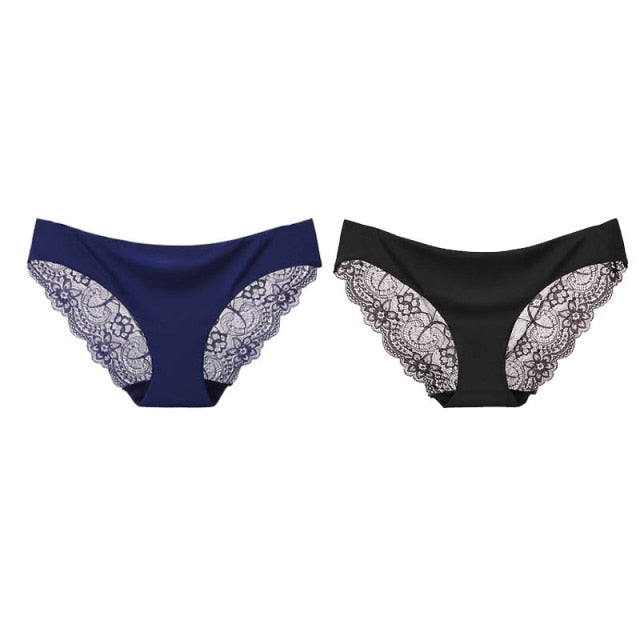 Lace plus size underwear from The Clothing Company Sydney, transparent low-rise cotton briefs for women.