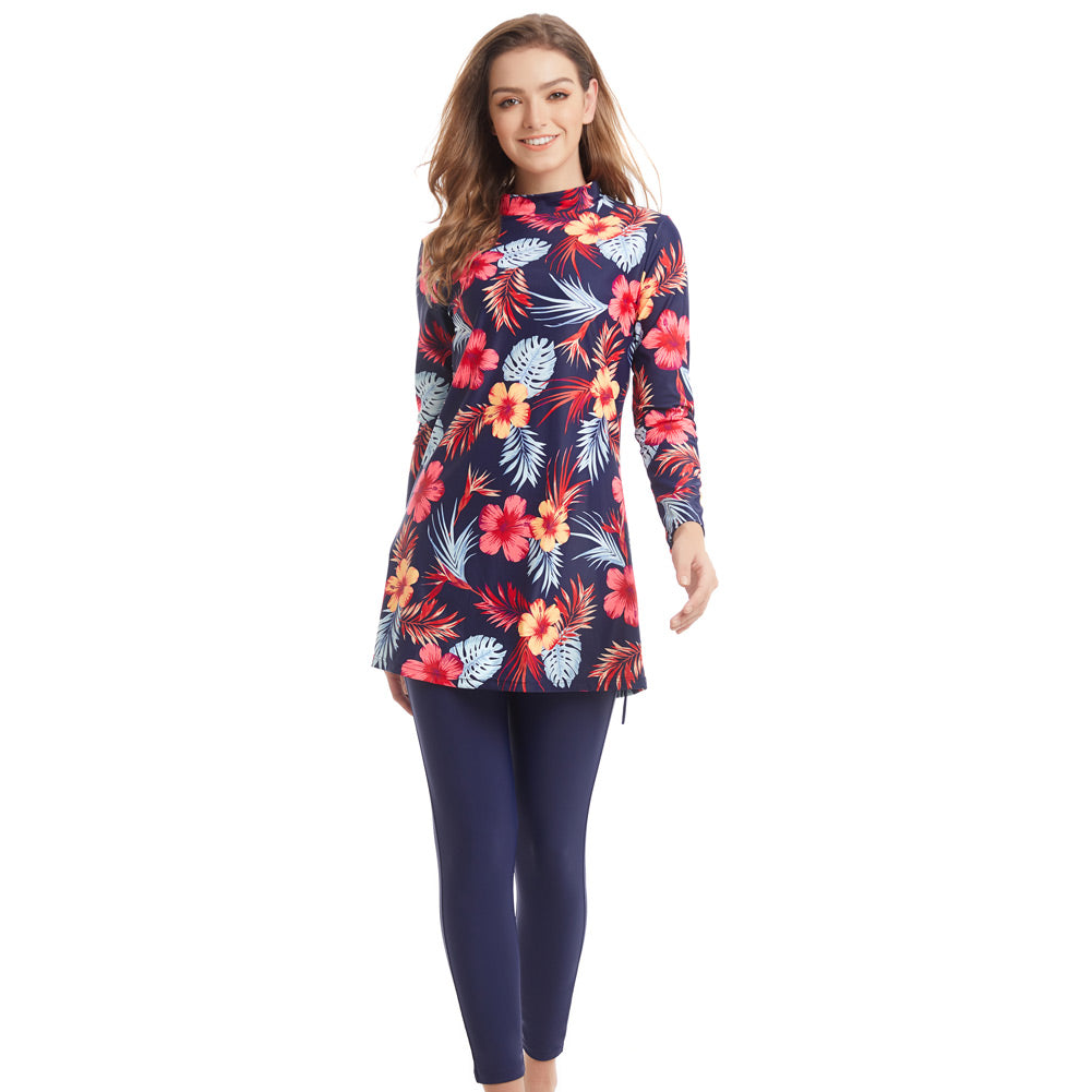 Plus size long sleeve swimsuit by The Clothing Company Sydney featuring full coverage and stylish design for swimming.