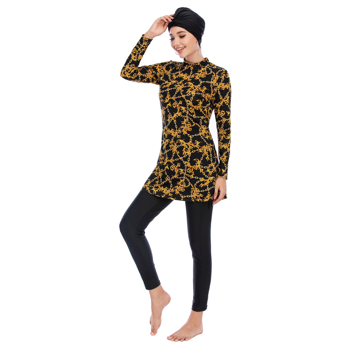 Plus size long sleeve swimwear swimsuit set by The Clothing Company Sydney with full coverage and stylish design.