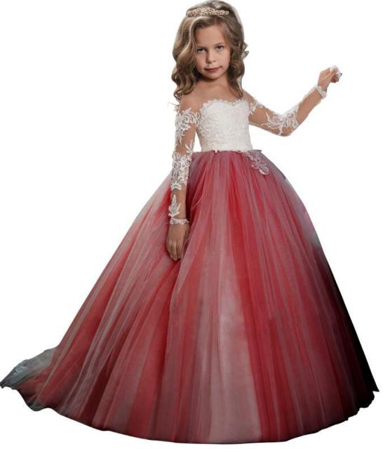 Kids bridesmaid dress by The Clothing Company Sydney, long lace princess gown for girls, teenagers, perfect for weddings and parties.