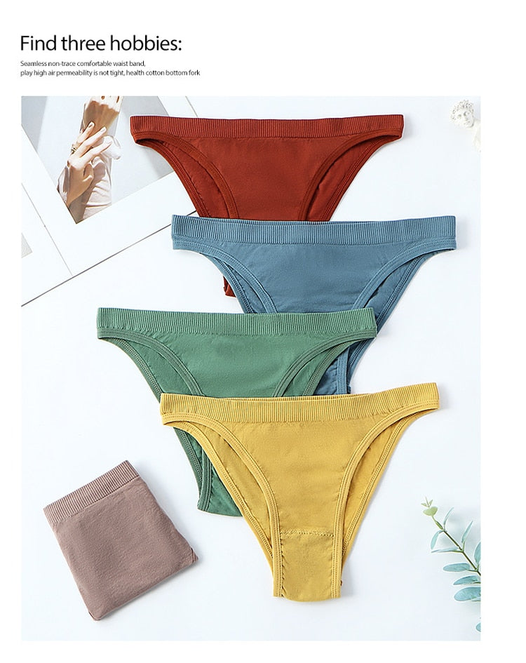 Five-piece cotton underwear set including seamless bra, G-string, and panties from The Clothing Company Sydney.