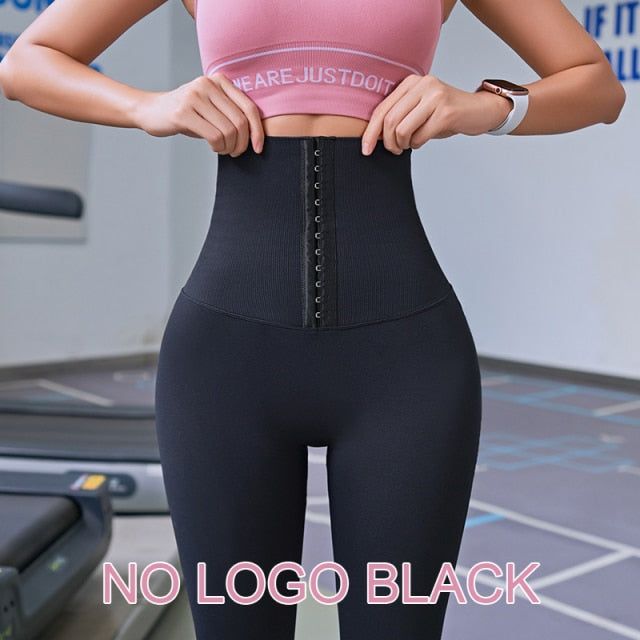 High-waist seamless fitness leggings by The Clothing Company Sydney, designed for postpartum, yoga, gym, and workout training.