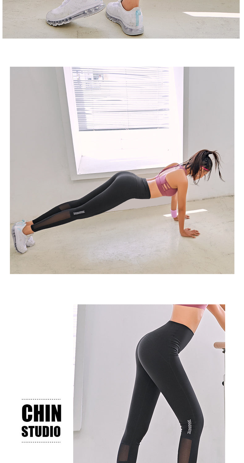 Seamless high-waist fitness running yoga leggings from The Clothing Company Sydney, designed for gym workouts and active sports.