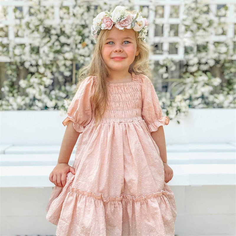 Girls princess fairy puff short sleeve dress by The Clothing Company Sydney, perfect for summer birthdays and special occasions.
