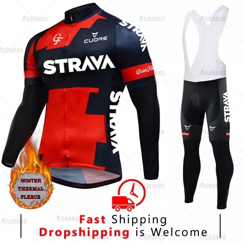 Thermal fleece cycling pants from The Clothing Company Sydney, designed for winter and autumn long sleeve cycling sportswear.