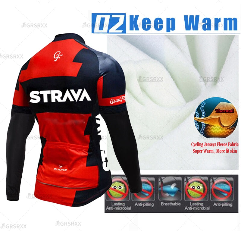 Thermal fleece cycling pants from The Clothing Company Sydney, designed for winter and autumn long-sleeve cycling sportswear.