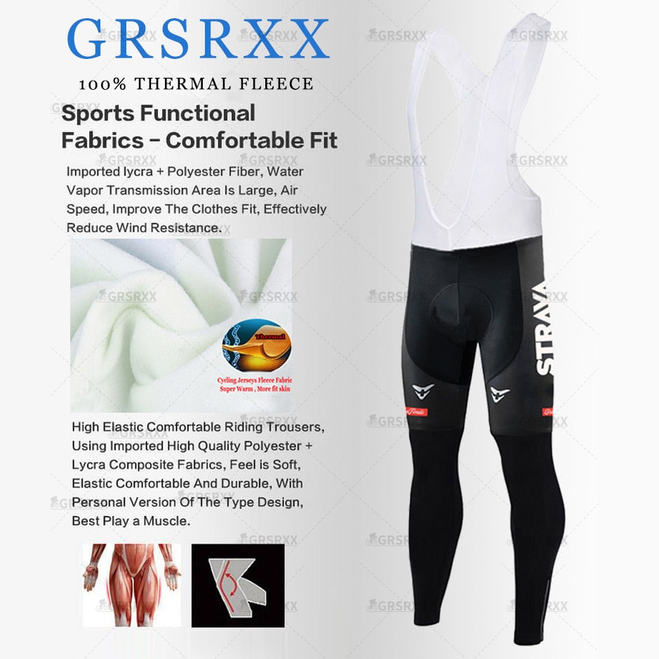 Thermal fleece winter cycling pants by The Clothing Company Sydney, designed for autumn and winter riding, featuring long sleeves and sportswear.