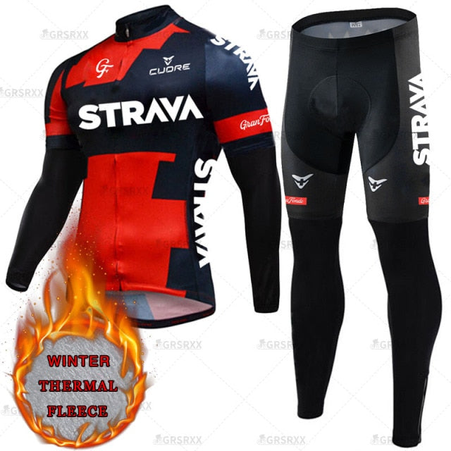 Thermal fleece cycling pants from The Clothing Company Sydney, designed for winter and autumn long-sleeve sportswear.