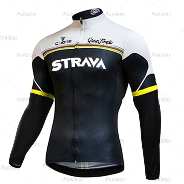 Thermal fleece cycling pants from The Clothing Company Sydney, designed for winter and autumn riding, with long sleeves and sportwear style.