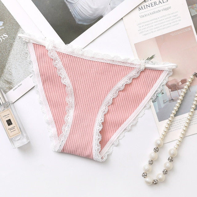 Breathable cotton underwear with cute lace details, striped pattern, and comfortable fit from The Clothing Company Sydney.