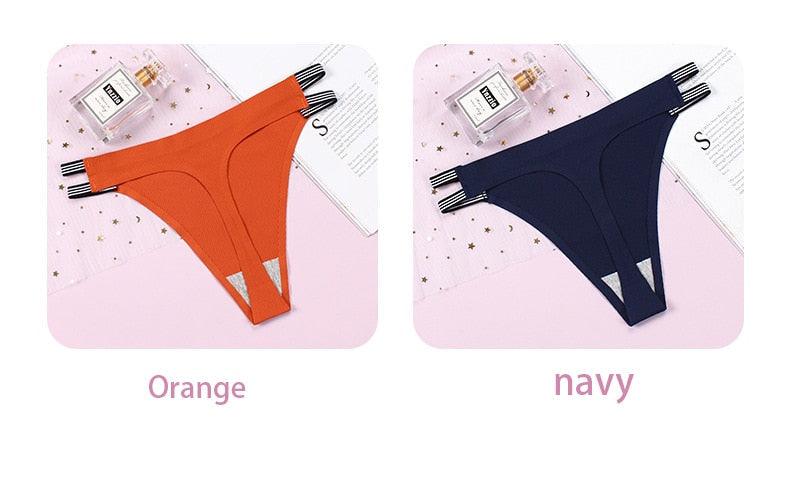 Two-pack seamless thong underwear from The Clothing Company Sydney, featuring fancy lace and smooth G-string design.