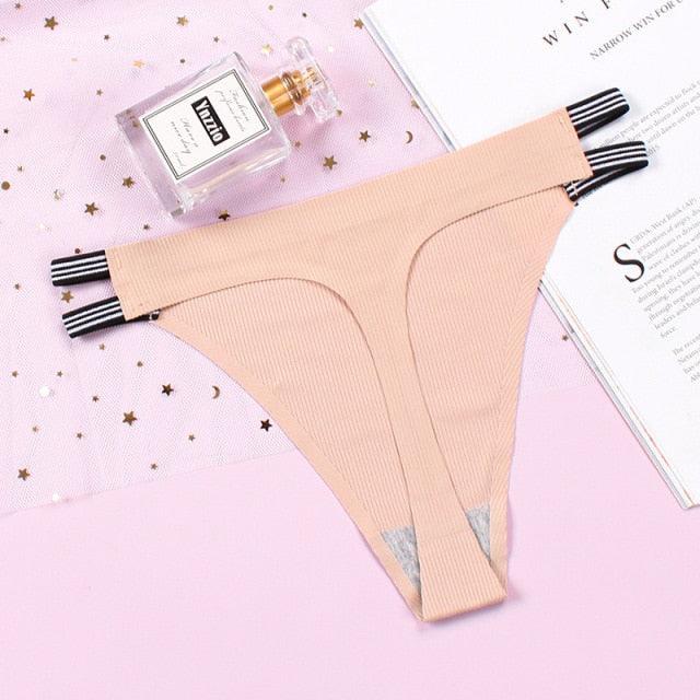 Two seamless thong panties from The Clothing Company Sydney, featuring elegant g-string design and comfortable underwear fit.