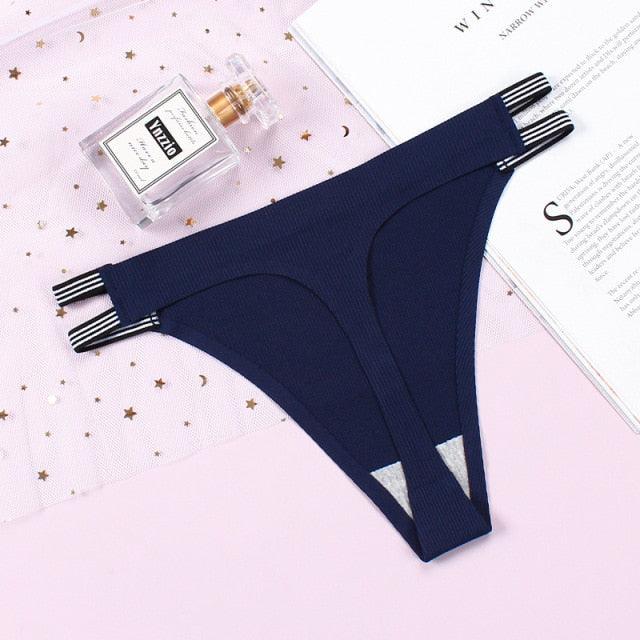 Two seamless thong panties from The Clothing Company Sydney featuring fancy, comfortable G-string underwear in a 2-pack.