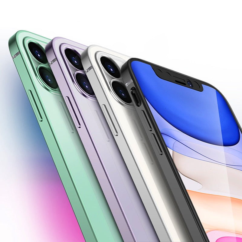Clear silicone iPhone case with luxury square frame design, compatible with iPhone 11, 12, 13, and other models.
