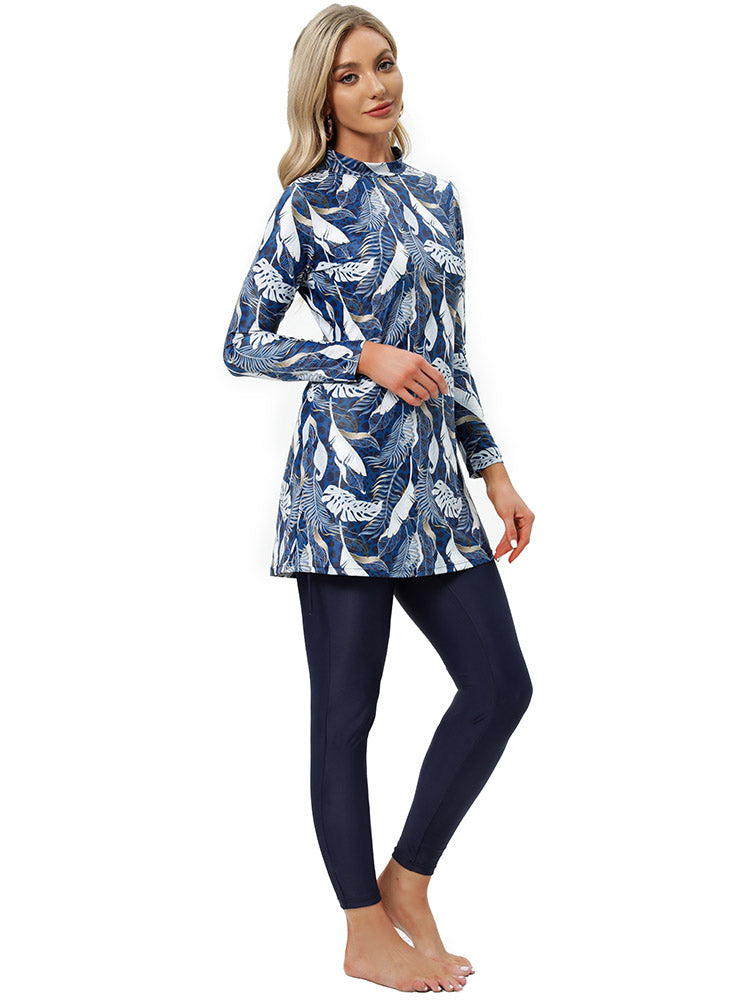 Three-piece plus size full coverage long sleeve swimsuit by The Clothing Company Sydney, featuring a stylish swimwear design.