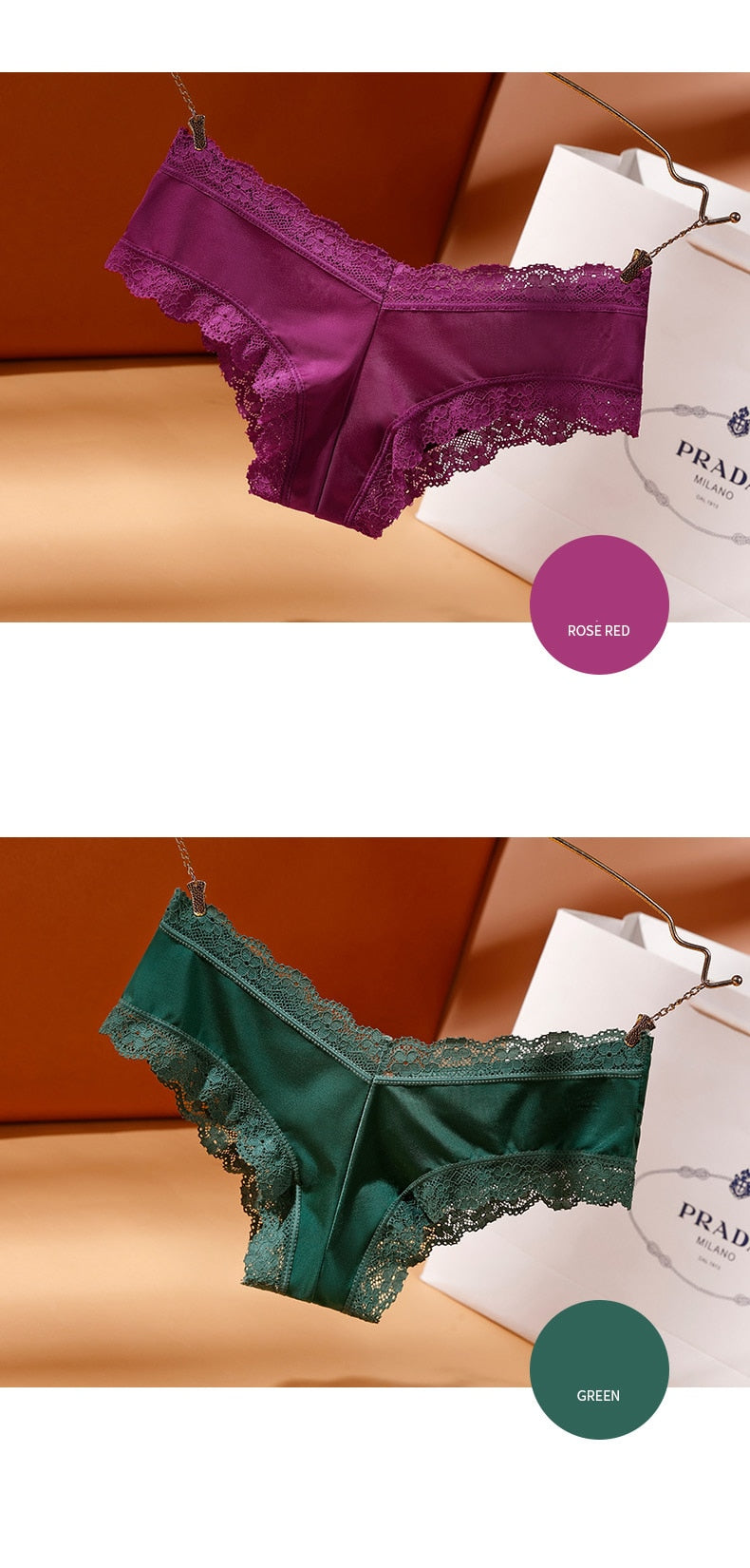 Lace silk satin underwear with hollow out design, comfortable briefs by The Clothing Company Sydney, featuring delicate detailing.