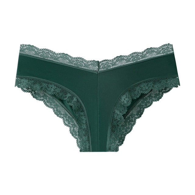 Lace and satin lingerie briefs with hollow-out design, silky smooth fabric, and comfortable fit from The Clothing Company Sydney.