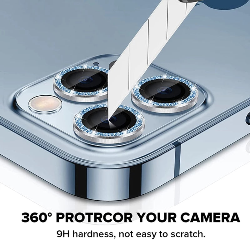 Luxury camera lens protector glass for iPhone 13, 12, 11 Pro Max, by The Clothing Company Sydney, protects back camera lens.