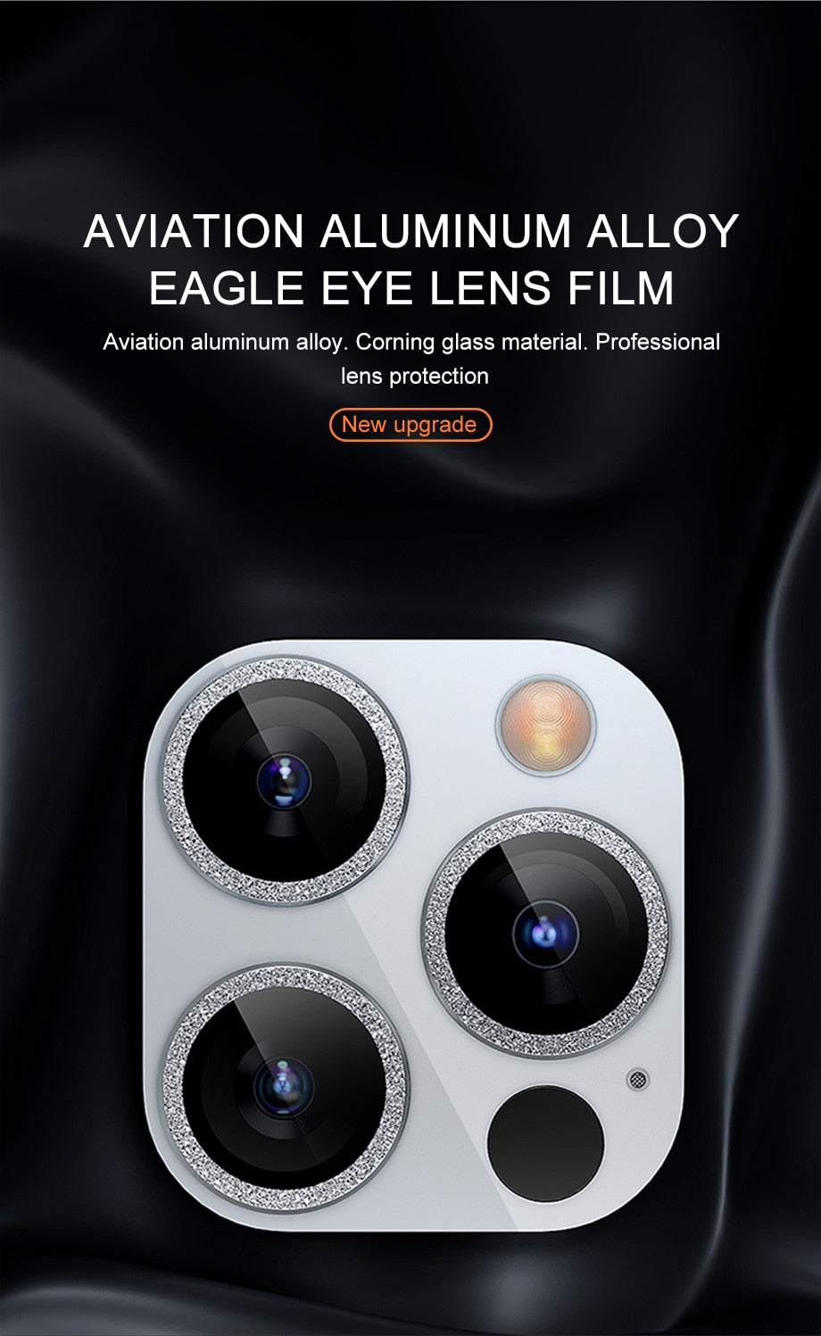 Luxury camera lens protector glass for iPhone 13, 12, 11 Pro Max, by The Clothing Company Sydney, protects rear camera lens.
