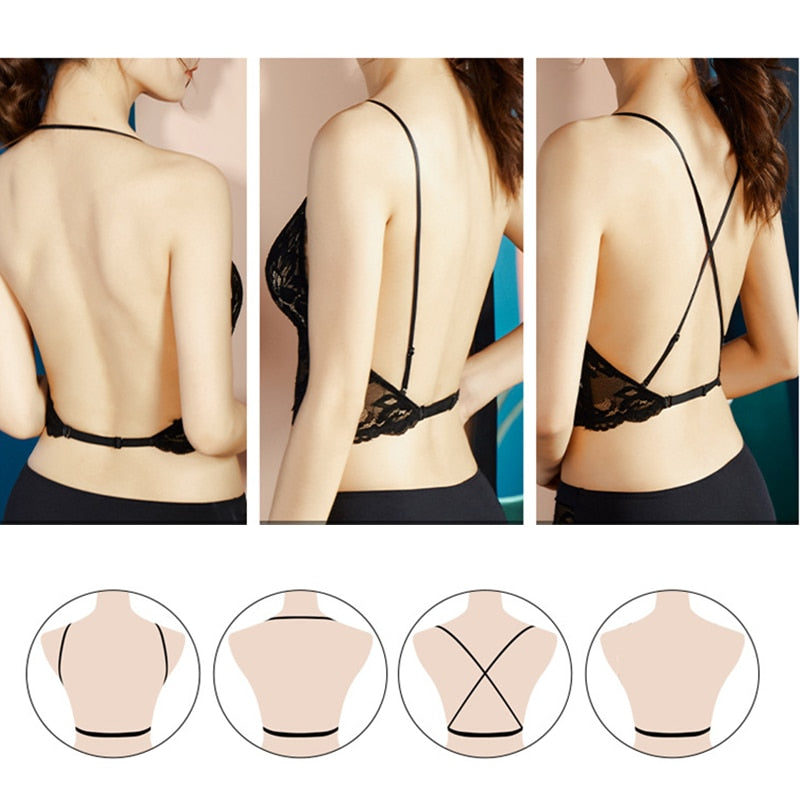 4 Styles Beauty Back Bralette Big Backless Push Up U-Shape Lingerie Lace Bra Corset The Clothing Company Sydney
