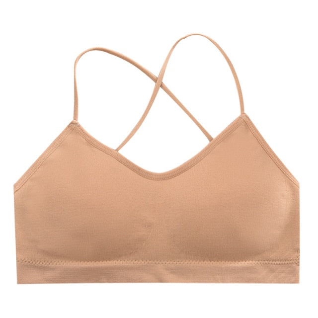 Seamless black lingerie bralette with back straps, wireless design, push-up padding, and camisole style from The Clothing Company Sydney.