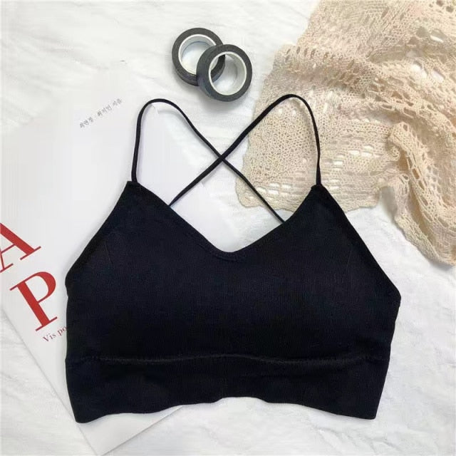 Seamless white lingerie bralette with back corset straps, wireless design, push-up cups, and a smooth fit from The Clothing Company Sydney.