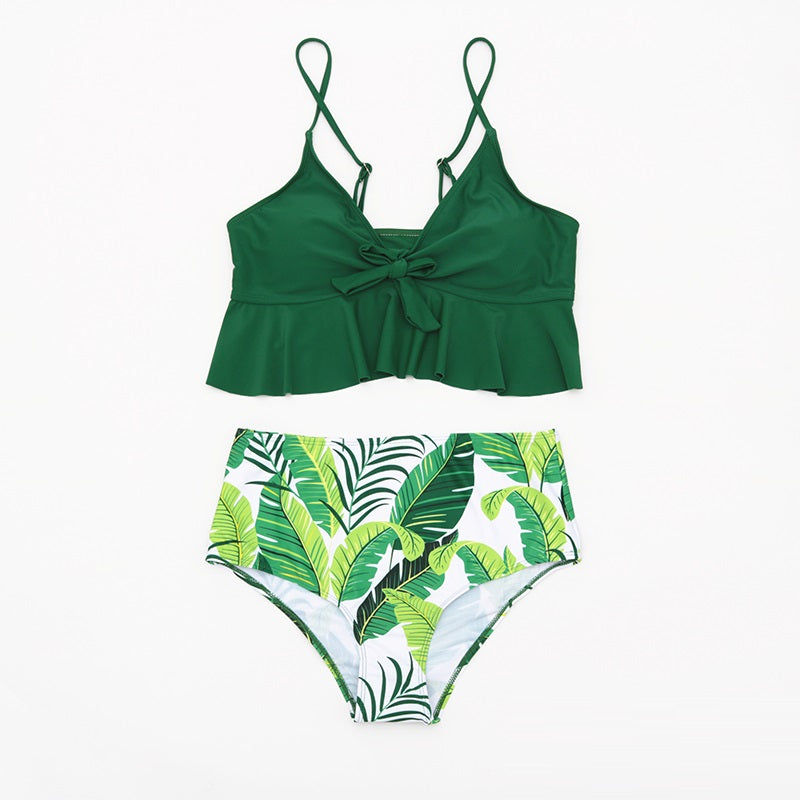 2 Piece High Waist Swimwear Ruffle Swimsuit Vintage Retro Bikini Set Plus Size Bathing Suits Summer Beachwear The Clothing Company Sydney
