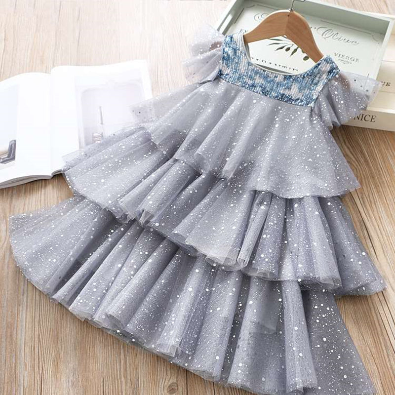 Girls princess fairy puff short sleeve dress by The Clothing Company Sydney, perfect for summer birthday parties and special occasions.