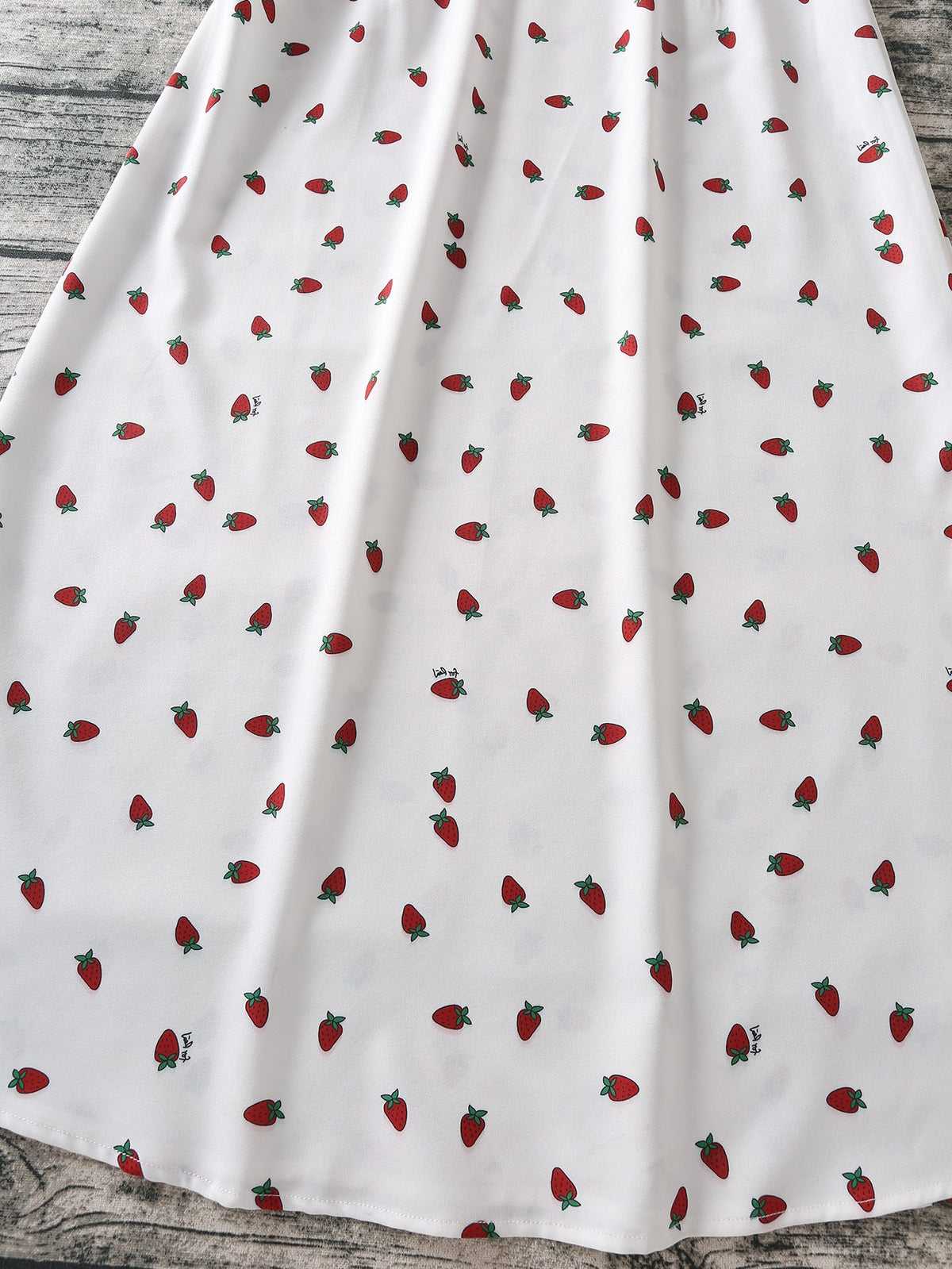 Strawberry print white chiffon boho summer maxi dress with spaghetti straps, sleeveless design, vintage style from The Clothing Company Sydney.