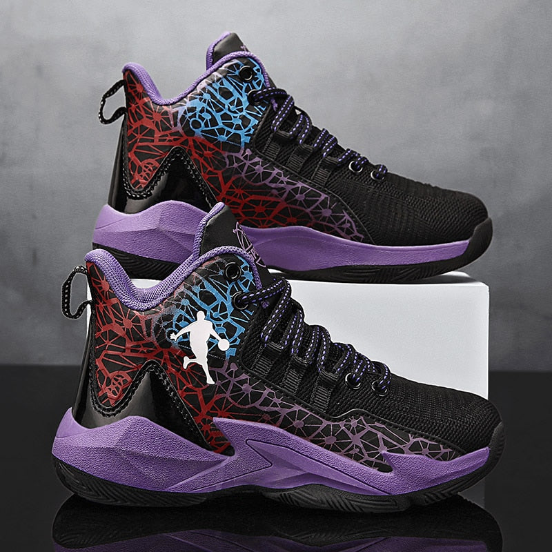 Kids' basketball sneakers by The Clothing Company Sydney featuring non-slip soles, suitable for boys and girls outdoor sports shoes.