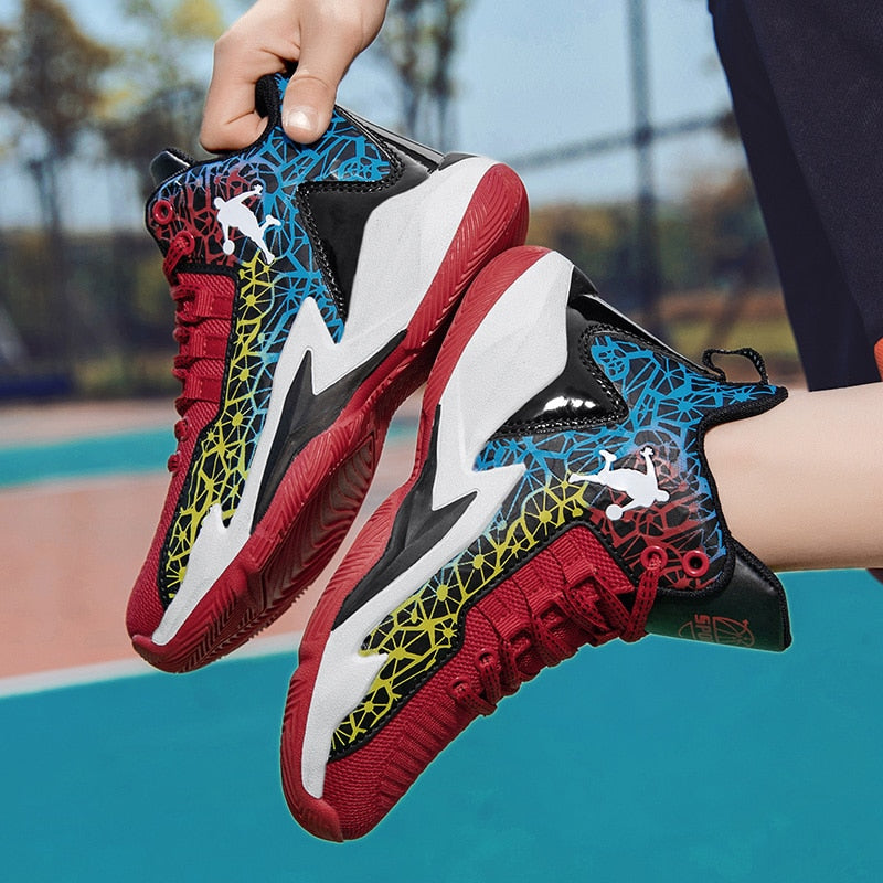 Kids' basketball sneakers by The Clothing Company Sydney featuring non-slip soles, suitable for boys and girls outdoors.