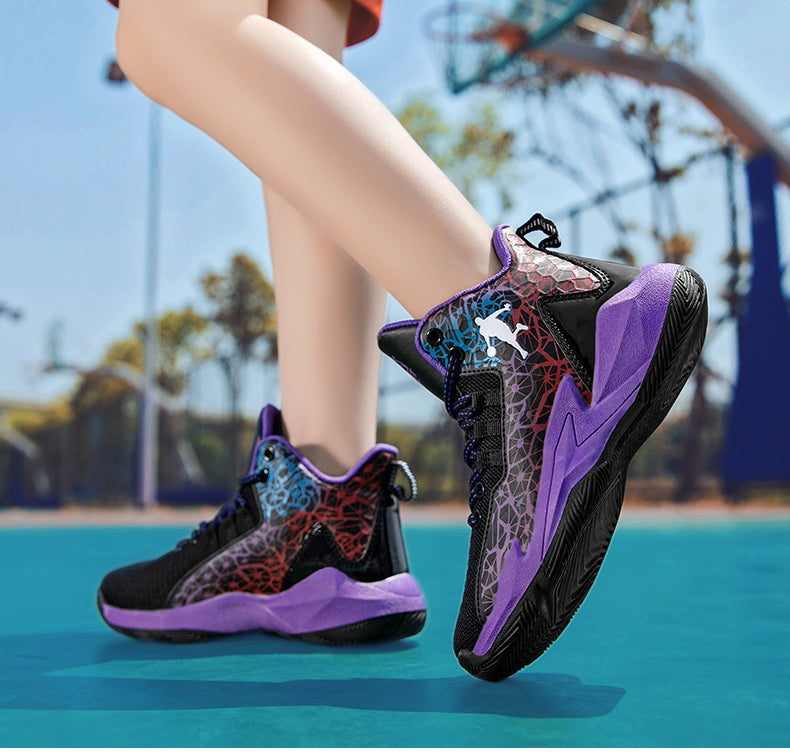 Kids basketball shoes from The Clothing Company Sydney featuring non-slip outdoor trainers for boys and girls.