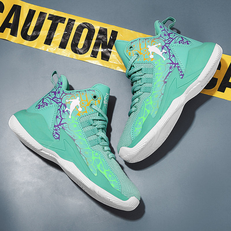 Kids' basketball sneakers by The Clothing Company Sydney, non-slip outdoor trainers for boys and girls, suitable for sports and active play.