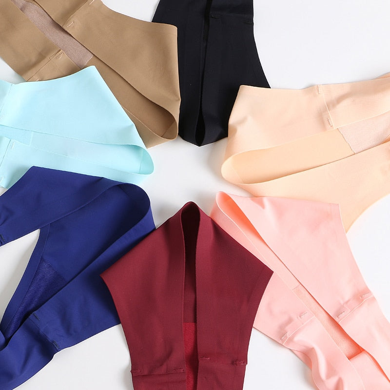 Three-pack of satin seamless G-string underwear from The Clothing Company Sydney, featuring smooth, comfortable lingerie briefs.