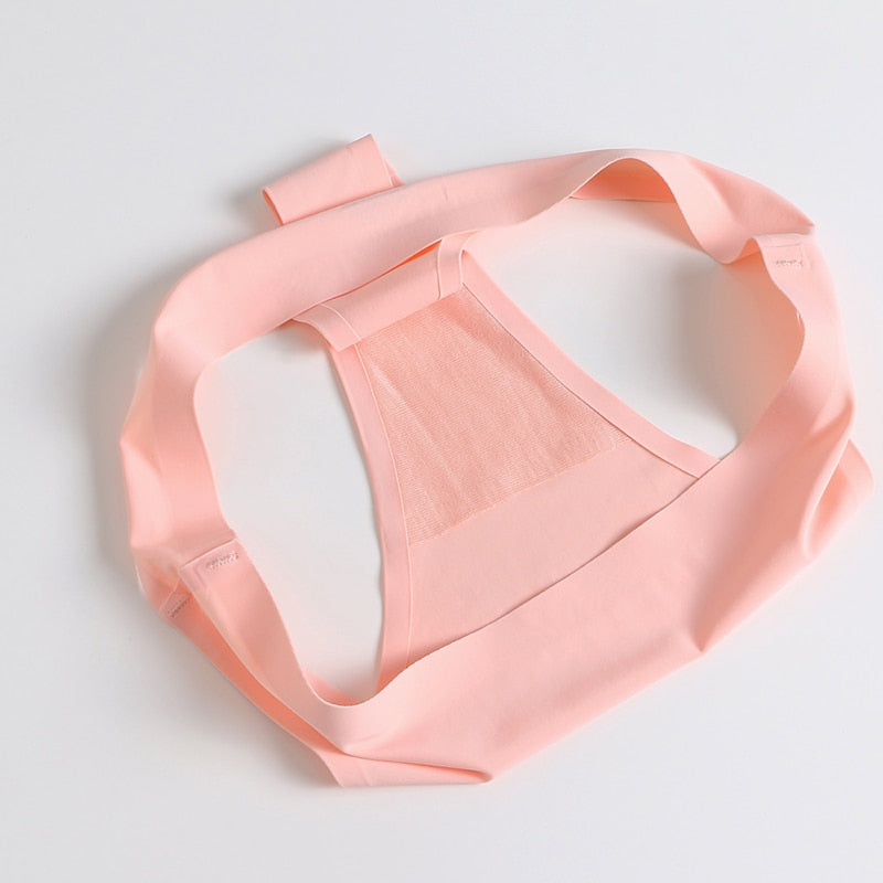 Three-pack of satin seamless G-string underwear from The Clothing Company Sydney, featuring comfortable and sleek lingerie briefs.