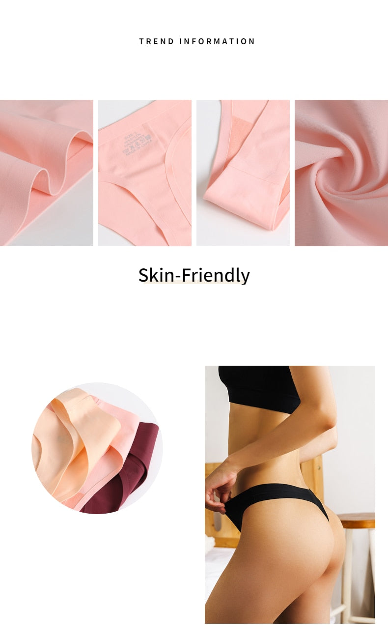 Three-pack of satin seamless G-string underwear from The Clothing Company Sydney, featuring comfortable thong briefs.