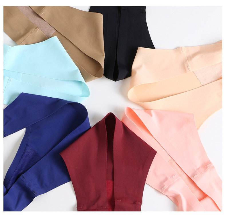 Three seamless satin G-string underwear briefs from The Clothing Company Sydney, featuring smooth, comfortable lingerie underpants.