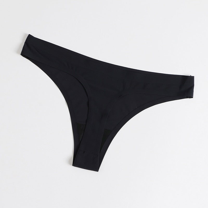 Three-pack of satin seamless G-string underwear from The Clothing Company Sydney, featuring comfortable, stylish lingerie briefs and thongs.