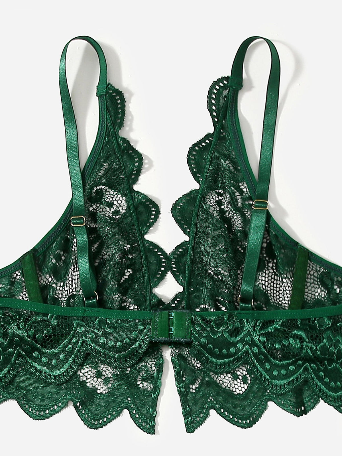 Two pieces of The Clothing Company Sydney lace lingerie sets featuring sensual deep-V, see-through briefs, seamless intimates.