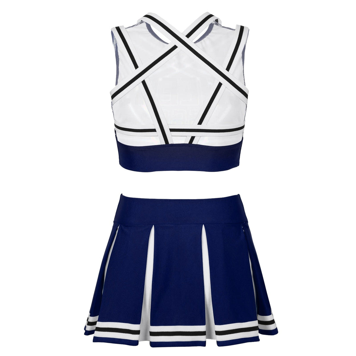 Two-piece cheerleader cosplay lingerie Halloween costume set by The Clothing Company Sydney, featuring a novelty uniform with pom-poms and skirt.
